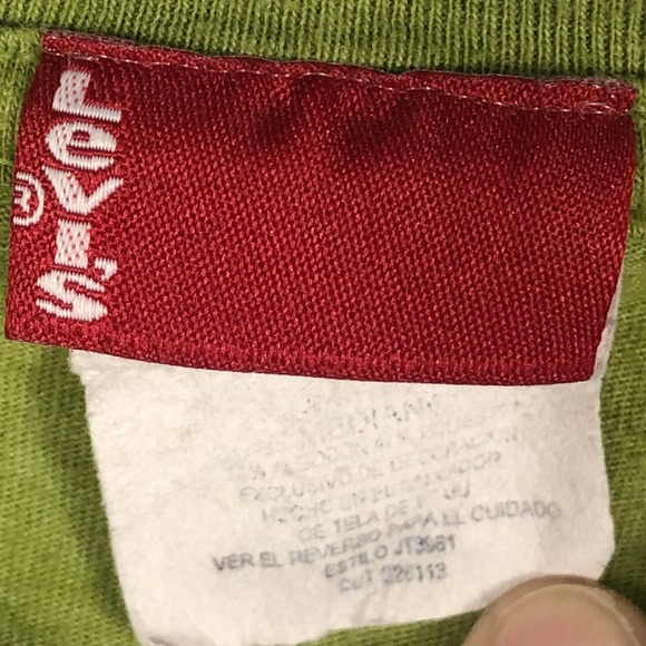 Levis Tshirt Red Tag Womens Small Green Vintage Spellout Shirt - Picture 5 of 6